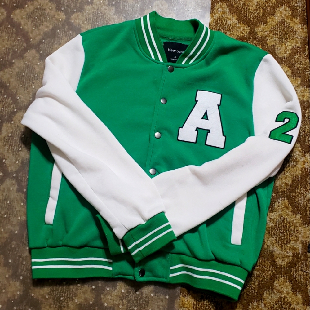Mock Varsity Jacket Sweater